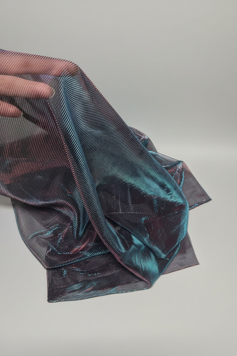 Gradient Two Color Mesh Laser Texture Fabric| Gems & Minerals Rock