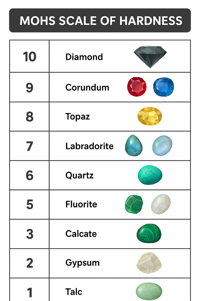 Hardness Scale For Rocks Mohs Scale of Mineral Hardness| Gems & Minerals Rock