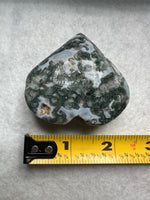 Moss Agate Carved Heart #3