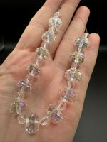 Clear AB Faceted Glass Bead Strand with Round Spacers – Graduated Jewelry Making Beads