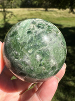Natural Green Diopside Crystal Sphere 334g – Polished Gemstone #1