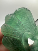 Green Fluorite Decorative Carved Heart with Stand #3