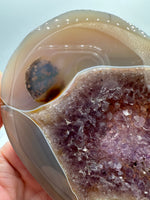 Large Amethyst Agate Heart with Stand #4