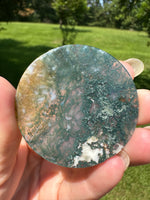Moss Agate Polished Round Slice #33