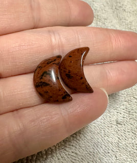 Mahogany Obsidian Moon Pair