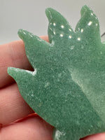 Green Aventurine Cannabis Leaf Carving #2