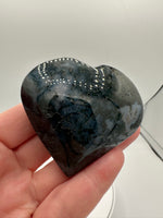 Moss Agate Carved Heart #6
