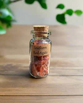 Southern Red Agate Chips In Bottle