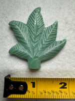 Green Aventurine Cannabis Leaf Carving #5