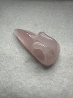 Rose Quartz Raven Skull Carving