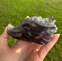 Fluorite Dragon Head Carving #17