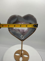 Large Amethyst Agate Heart with Stand #2