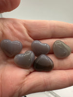 Natural Botswana Agate 18mm Shaped Heart with Flat Back – Polished Gemstone Cabochon
