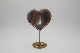 Large Amethyst Agate Heart with Stand #5