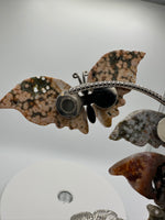 8th Vein Ocean Jasper Butterfly Stand with Small Sphere Holder #1