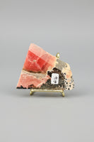Natural Rhodochrosite Slab #16 – Vivid Raspberry Pink with Black Matrix & Banding
