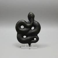 Golden Sheen Obsidian Snake Carving