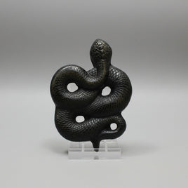 Golden Sheen Obsidian Snake Carving