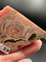 Natural Rhodochrosite Slab #8 – Pink Banded Orb & Druzy Crystal Mineral Specimen