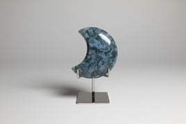 Moss Agate Carved Moon #2