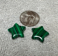 Malachite Imitation Star Pair