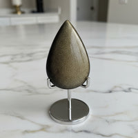 Natural Golden Sheen Obsidian Pearshape Large Cabochon #3