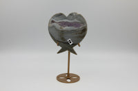 Amethyst Agate Heart Wings Carving with Stand #3