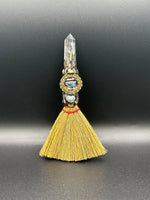 Natural Clear Quartz & Fluorite Decorative Crystal Broom with Rainbow