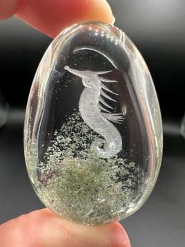 Beautiful Seahorse Garden Quartz Inner Scene Carving #5