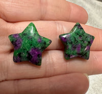 Ruby Zoisite Star Pair