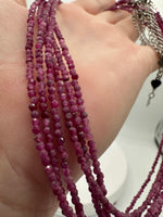 Natural 2mm Ruby Faceted Necklaces