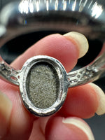 Natural Gold Sheen Obsidian Adjustable Stainless Steel Ring – Oval Cabochon Gemstone Ring