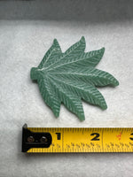 Green Aventurine Cannabis Leaf Carving #2