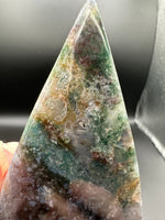 Ocean Jasper Polished Arrow Flame Freeform #2 – Green & Multicolor
