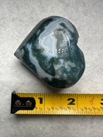 Moss Agate Carved Heart #1