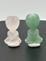 Carved Gemstone Yoga Alien