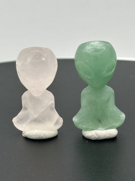 Carved Gemstone Yoga Alien