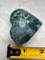 Moss Agate Carved Heart #9