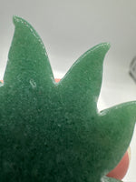 Green Aventurine Cannabis Leaf Carving #3