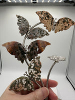8th Vein Ocean Jasper Butterfly Stand with Small Sphere Holder #1