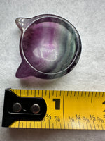Cat Head Shape Rainbow Fluorite Bowl Carving #4