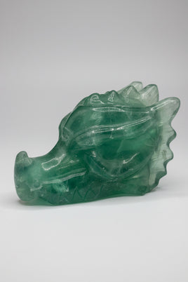 Natural Green Fluorite Dragon Head Carving #2 – 364g