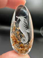 Beautiful Seahorse Garden Quartz Inner Scene with Rainbow Carving #12