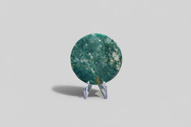 Moss Agate Polished Round Slice #17