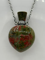 Unakite Perfume / Essential Oil Bottle Necklace