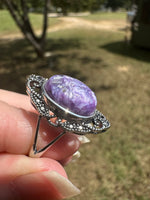 Natural Charoite Ring #16
