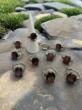 Natural Purple Lepidolite Rings
