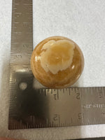 Yellow Calcite Stripe Sphere #5