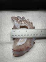Druzy Agate Geode Indigenous-Inspired Profile Headdress Carving #10