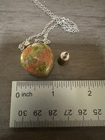 Unakite Perfume/Essential Oil Bottle Necklace